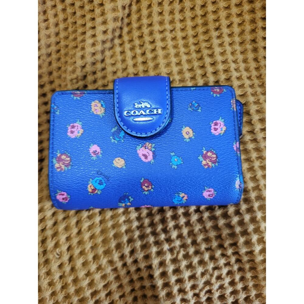 RARE Coach Mini Vintage Rose Print Klare Crossbody Wallet Cardholder SET GUC - Picture 8 of 10